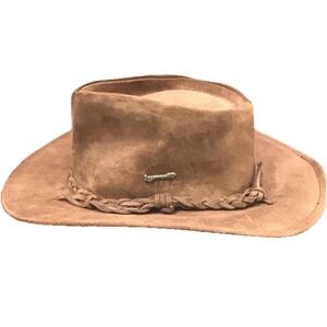 Australian Outback Suede Hat Aussie Bush Leather Lagomarsino M  Braided Band